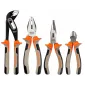 Round Mini Pliers 120 mm. Drop Forged and Hardened. Flat Spring, Satin Finish Heads Red Plastic Sleeves with Black Anti Slippery Material. .