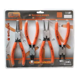 Round Mini Pliers 120 mm. Drop Forged and Hardened. Flat Spring, Satin Finish Heads Red Plastic Sleeves with Black Anti Slippery Material. .
