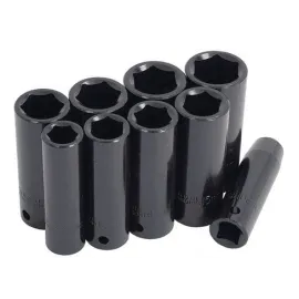 Deep Impact Socket set 9 pcs 3/810-19 mm