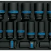 Hylssats, krafthylsor 19-41 mm 3/4 långa, HEX, metallbox, King Tony
