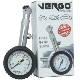 Däckstryckmätare 4bar, 60PSI, analog lufttrycksmätare för bildäck i metall, bra nogrannhet