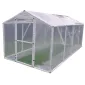 Plastväxthus Premium 4.2kvm (2 x 2x1.8m) för året runt utomhusbruk, transparent folie, dubbla dörrar