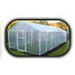 Plastväxthus Premium 4.2kvm (2 x 2x1.8m) för året runt utomhusbruk, transparent folie, dubbla dörrar