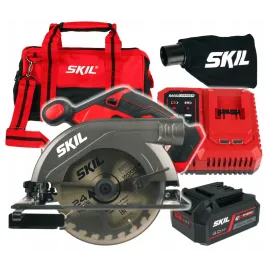 Elsåg, cirkelsåg 20V 4, 0Ah 4500rpm 54 mm skärdjup, 165 mm skivor, snabbladdare, SKIL