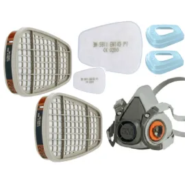 Half Mask for Spray Painting, Size M, with 2 x A1 Vapour and 2 x P1 Particle Filters