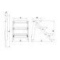 Step Stool Aluminum 2 Steps, Foldable, Drabex