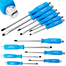 Impact Screwdriver Set 6 Pieces, Steel and Ergonomic Handle, Falon-Tech