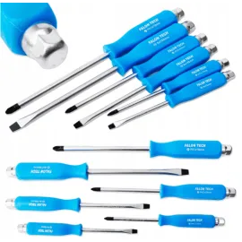 Impact Screwdriver Set 6 Pieces, Steel and Ergonomic Handle, Falon-Tech