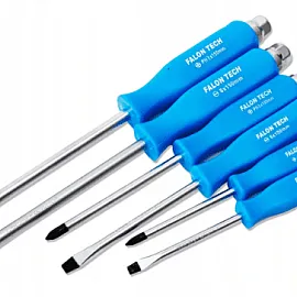 Impact Screwdriver Set 6 Pieces, Steel and Ergonomic Handle, Falon-Tech