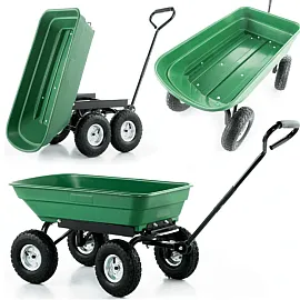 Tipping Garden Cart 350 kg, Stainless Steel Frame, GardenPro