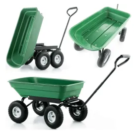 Tippbar Trädgårdskärra 350 kg, Rostfri Stålram, GardenPro