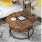Runt kaffebord, soffbord, vintage rustik