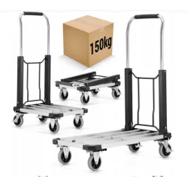Flyttvagn 150 kg, transportvagn av aluminium, lastkärra, hopfällbar, HiGHER