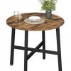 Soffbord Runt Vintage Stil Diam. 80 cm, Höjd 75 cm, Stål och MDF