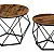 Coffee Table Set of 2, Round Vintage Side Tables 50 cm / 40 cm, Steel Frame and Chipboard