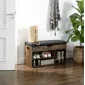 Shoe Rack with Seat, Metal/Wood, Vintage Style, Szafka