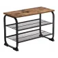 Skohylla med sits 30 x 66 x 45 cm svart