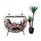 Vedhylla svart halvrund 96 x 30 x 84 cm, LOFT HQ