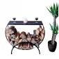 Vedhylla svart halvrund 96 x 30 x 84 cm, LOFT HQ