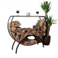 Vedhylla svart halvrund 96 x 30 x 84 cm, LOFT HQ