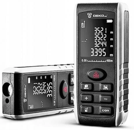 Laser Distance Meter 50m, +/- 1.5 mm Accuracy, 7 Functions, DEKO