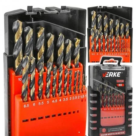 Metallborr sats 19st 1-10 mm, HSS TWIST DRILL, Verke