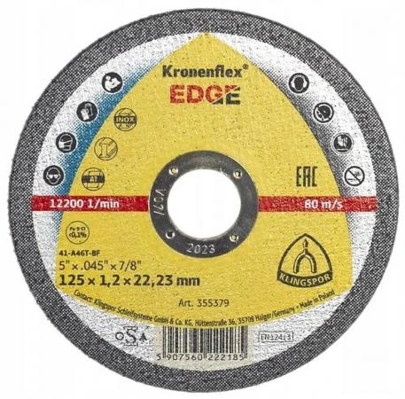 Kapskiva 25st för metall 125 x 1.2 x 22 Kroneflex Edge, Klingspor