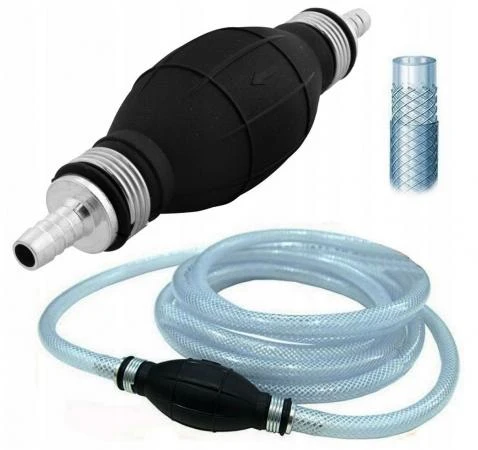 Bränsleslang, bensinslang med pump, bensinpump, vattenpump 200 cm
