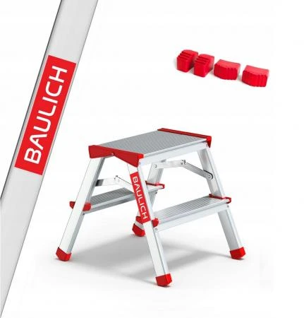 Pall 38 cm, hopfällbart mini stege, aluminium, max 125 kg, BAULICH