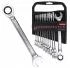 U-Ring Wrench set 12 Pieces (8-19 mm) with 72 Tooth Ratchet, CRV, Proline