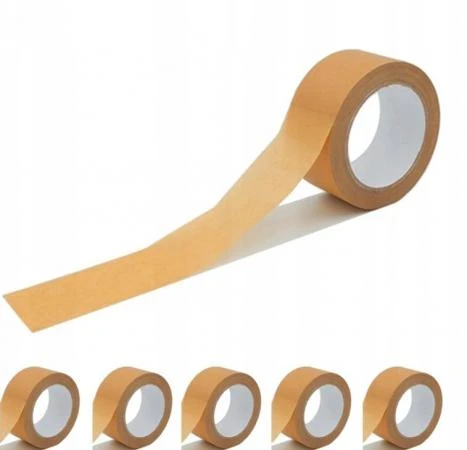 Paper Tape 6 Rolls, Brown Eco-Friendly Packaging Tape 50 mm x 50 m, Sustainable Tape for Packaging