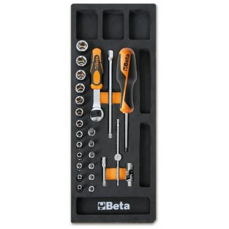 Precision Socket set 1/4 Inch, 25 Pieces, Hexagon Sockets Extensions, BETA Tools
