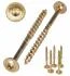 Konstruktionsskruv för trä med brickskalle TX, TORX C4 gulförzinkad, 4 x 30 till 6 x 200, 300 till 1000st per paket, Klimas