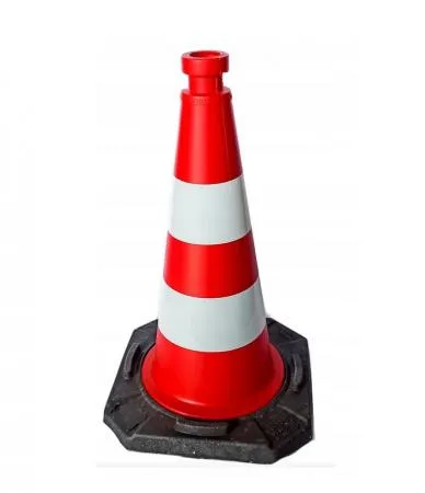 Traffic Cone 50 cm Heavy 2.8 kg Reflective Tape Thermoplastic 30x30 cm Base