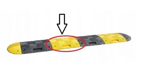 Speed Bump Middle Section 400x500x50 mm 8 kg Recycled PVC Black/Yellow