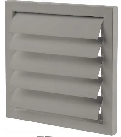 Ventilation Grille Exterior Gravity Louvre 485x485mm PVC Grey, Vents-Group
