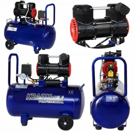 Oljefri Kompressor 50L 1500W 290L/min Tyst 75dB, Kraft&Dele