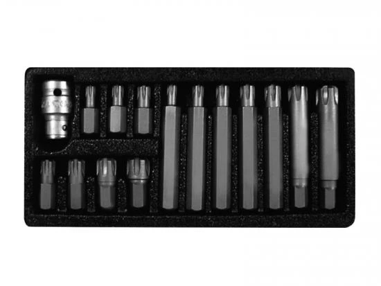 Bit set 15 Pieces, 10 mm, RIBE M6-M14, Length 3075 mm, Proline