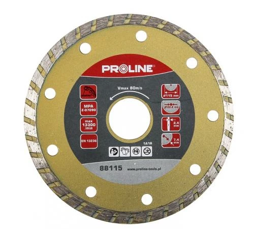 Turbo Diamantskiva 115 mm, 2.4 mm, 7.5 mm, 22.2 mm, Proline