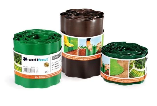 Kantduk plast, för gräsmattor m.m., mörktgrön, 15 cm x 9m