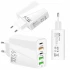 Mobilladdare 65W, 3x USB + 2x USB-C, 230V