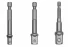 Hylsadapter 3st 1/4 till 3/8 och 1/2, adapter för hylsor, 73 mm lång
