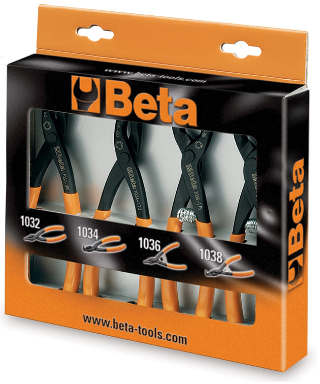 Lock Ring Pliers set 4 Pieces PVC Handles, BETA Tools