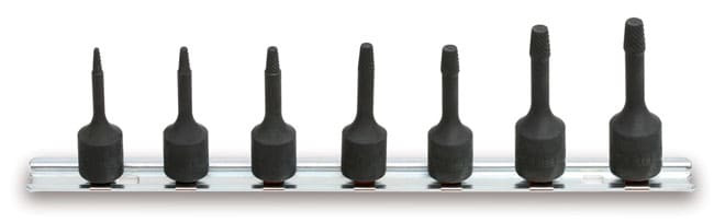 Cone Tapered Screw Extractor set 7 Pieces 1-10 mm 3/8 & 1/2 Square Drive BETA Tools