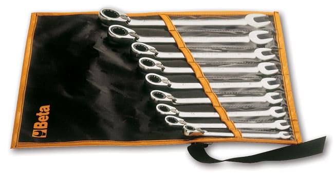 Combination Wrench set with Ratchet and Switch, 8-19 mm, 6 Pieces, BETA Tools