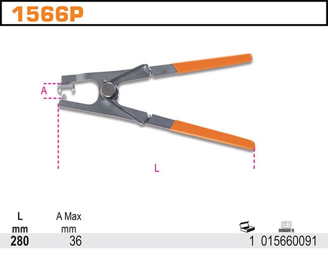 Circlip Pliers Straight 225 mm for Drive Shaft Joints, BETA Tools