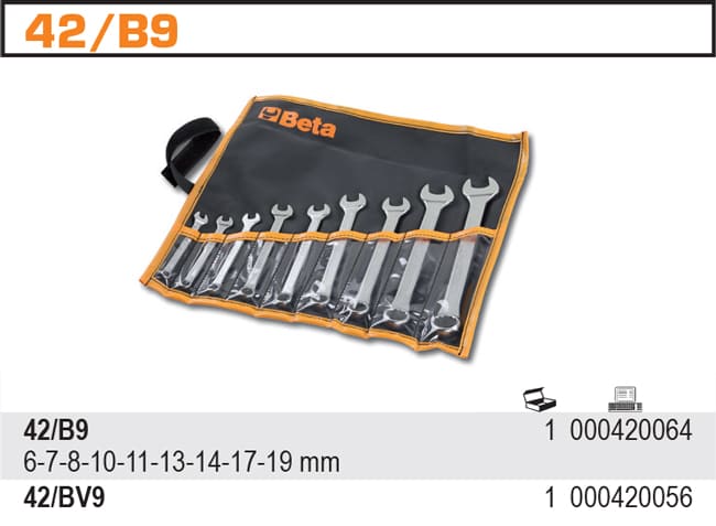 U-Box Wrench set 9 Pieces 6-19 mm Stainless Steel, BETA