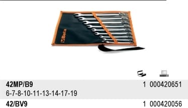 U-Box Wrench set 9 Pieces 6-19 mm Stainless Steel, BETA