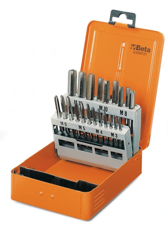 Tap set 21 Pieces M3-M12, HSS Steel Metal Case, BETA Tools