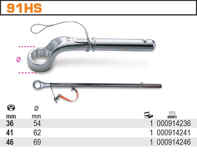 Heavy Duty Wrench H-safe for Elevated Work 36-46 mm, BETA